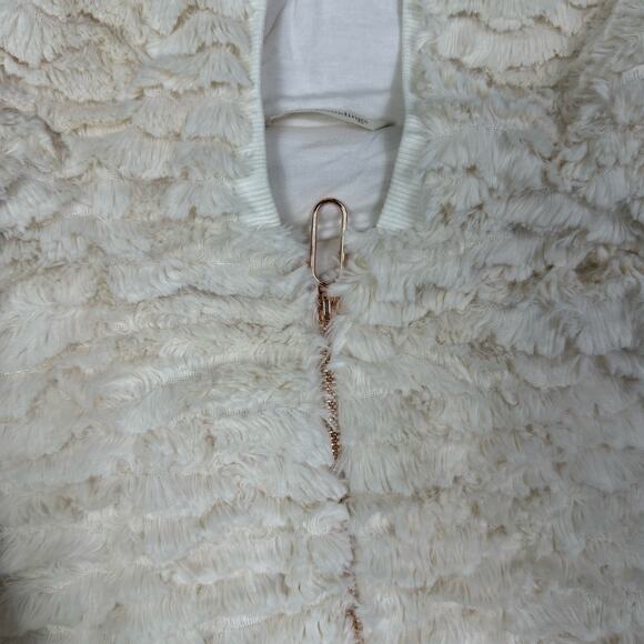 Soft Surroundings Ivory Novella Teddy Fuzzy Soft Zip Tunic Sweater Jacket XS - Picture 6 of 16